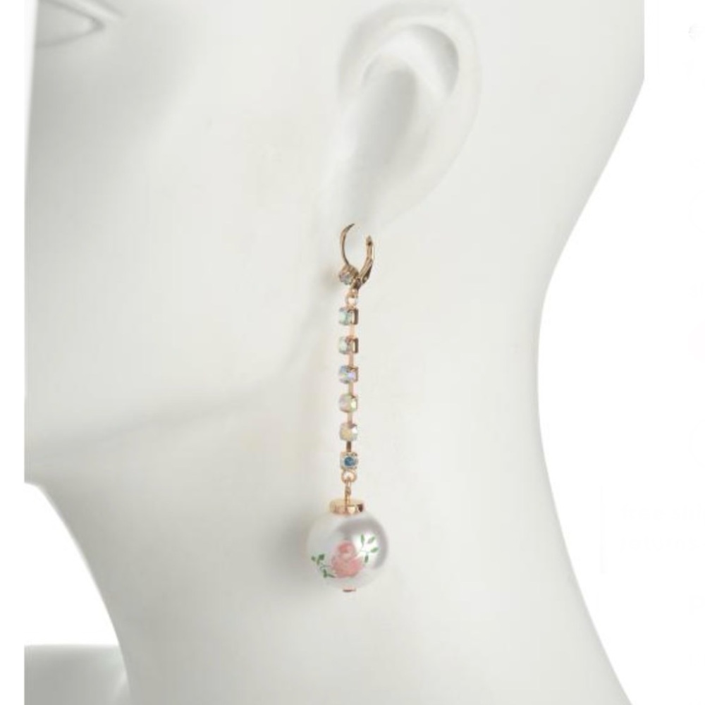 BETSEY JOHNSON Pink Nutcracker Mismatched Earrings With Crystal Accents NWTS - Picture 4 of 7